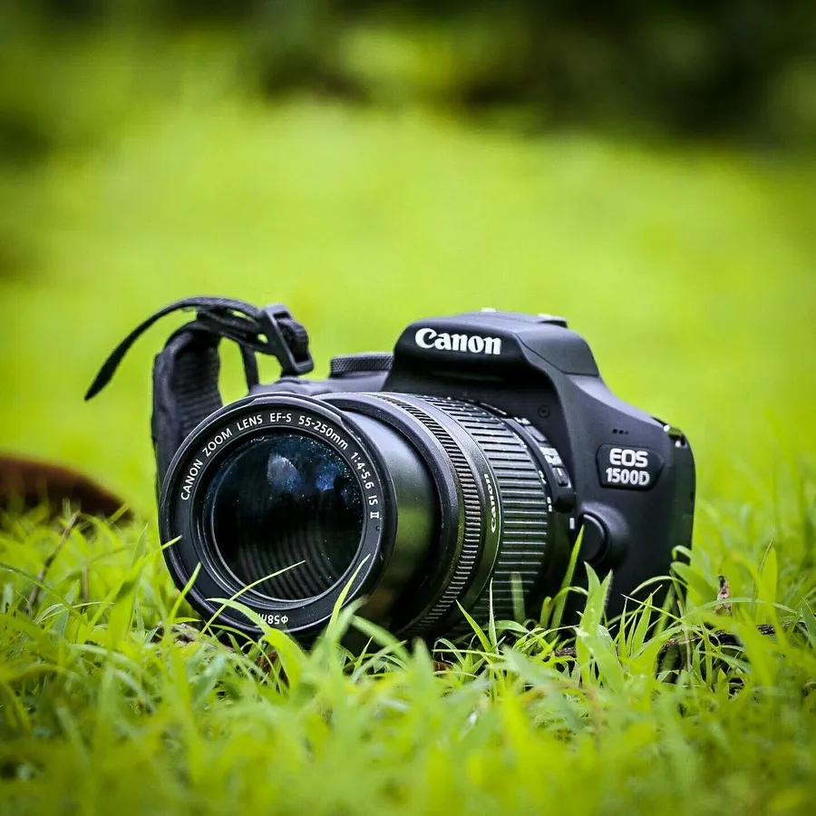 Camera on grass